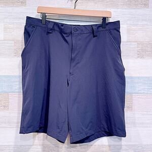 Under Armour Performance Tech Golf Shorts Black Nylon Stretch Activewear Mens 36